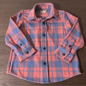 Faherty Legend Plaid Shirt  Boys Size 6 Rose Blue Flannel